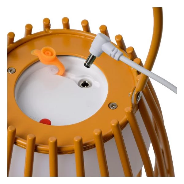 Lucide FJARA - wiederaufladbare Tischlampe Außen - Akku/Batterie - Ø 17,5 cm - LED Dim. - 1x0,3W 2800K/3200K - IP44 - 3 StepDim - Braun - DETAIL 1